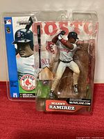 Front view of unopened Manny Ramirez action figure packaging