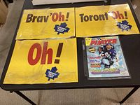Overview of three O’Henry signs and Be A Player magazine