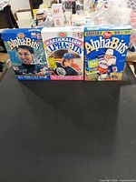 Front view of three sealed Post cereal boxes featuring Wayne Gretzky