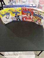 Front view of all four Wayne Gretzky Shreddies boxes