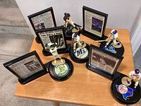 Group view of all five figure-and-headline sets displayed on table