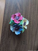 Top view showing multicolored flowers