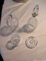 Overhead view of all four crystal pieces