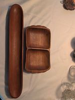 Top view of both wooden serving pieces