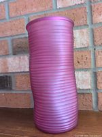 entire vase front view showing ribbed texture and color