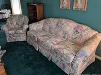 Couch and matching chair showing full set