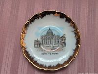 Front view showing full plate, image, gold trim