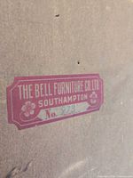 Maker’s label The Bell Furniture Co. Ltd. Southampton