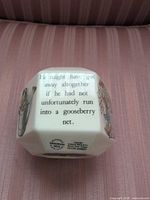 Side with story quote, Wedgwood mark visible