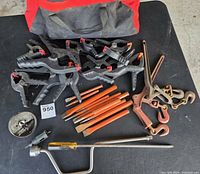Overall lot view showing all tools on table
