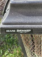 Close-up of Sears Bugwacker logo on unit
