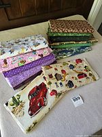 Stacked assorted quilting cotton fabric cuts