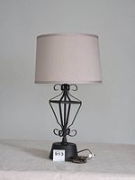 Full view of lamp with shade and cord