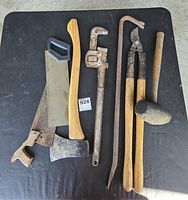 Overview of all eight hand tools laid out