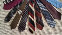 All ten ties fanned out to show patterns and colors