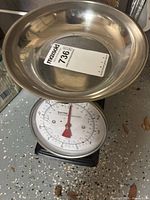 Front view of scale showing dial and bowl