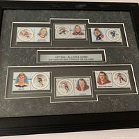 Full view of framed stamp set