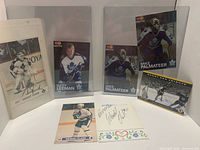 Full lot showing all autographed photos, card, and notecard