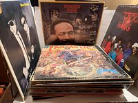 Front stack with Blues Brothers, Marvin Gaye, Kool & The Gang, Elton John visible