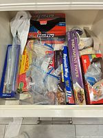 Drawer overview showing most disposable items