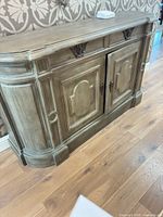 front view of weathered gray sideboard