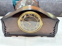 Front view of Seth Thomas Portsmouth tambour mantel clock