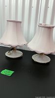 Front view pair of lamps with shades attached
