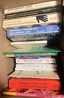 Stack of books showing titles and bindings