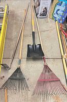 Group shot showing all four garden tools laid on floor