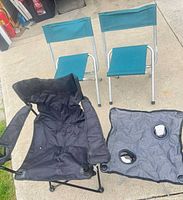 Group shot of all four folding seating items