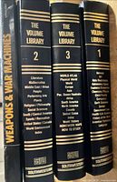 Spines of Weapons & War Machines and The Volume Library Volumes 2 & 3