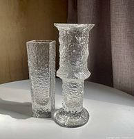 Both vases side by side showing relative sizes and textured surfaces