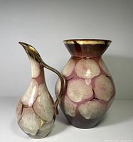 Front view showing both vases and glaze pattern