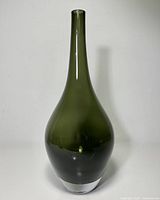 Full front view of olive green Salong vase