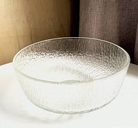 top angle of textured glass bowl