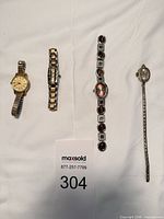 Group shot of four vintage ladies wristwatches