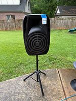 Front view of IQ Sound PA speaker on stand