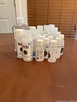 Group of hand sanitizer bottles various sizes