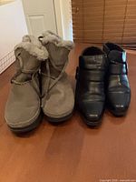 Front view showing both pairs of boots