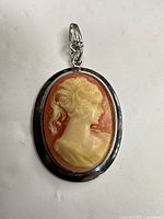 Front view of resin cameo pendant
