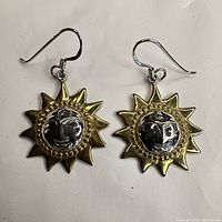 Both earrings front view on neutral background