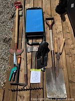 Full view of all tools laid on deck