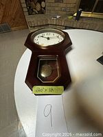 Front angled view showing full clock, size tag