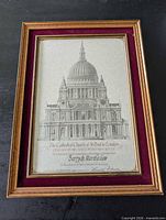 Full view of framed St Paul’s Cathedral certificate