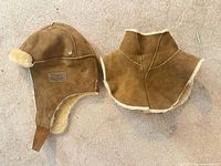 Hard hat liner and matching cape laid flat