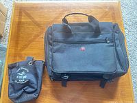 Front view of SwissGear laptop briefcase with accessory pouch
