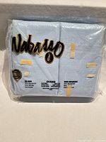 Front of sealed Wabasso sheet set package showing brand, material, size info