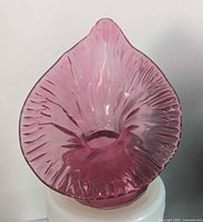 Front view of cranberry Jack in the Pulpit vase
