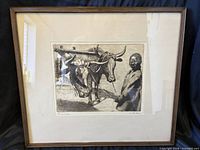 Framed etching overall view
