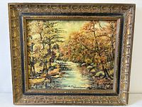 Front view showing full framed painting